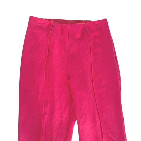 NWT Cinq à Sept Brianne Pintuck Crepe Pants Side Slit Hot Pink Women’s size 8 - Picture 3 of 10